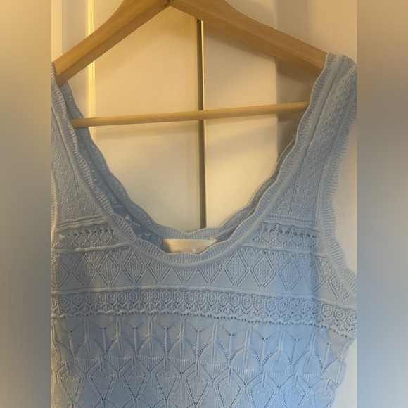 NEW LoveShackFancy Ronelle Pointelle Scallop Mini Dress Morning Tide Blue size S - Picture 11 of 12